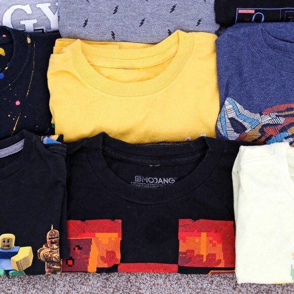 Youth Boys Short Sleeve T Shirt Lot Minecraft Roblox Piggy Unspeakable - Picture 4 of 5